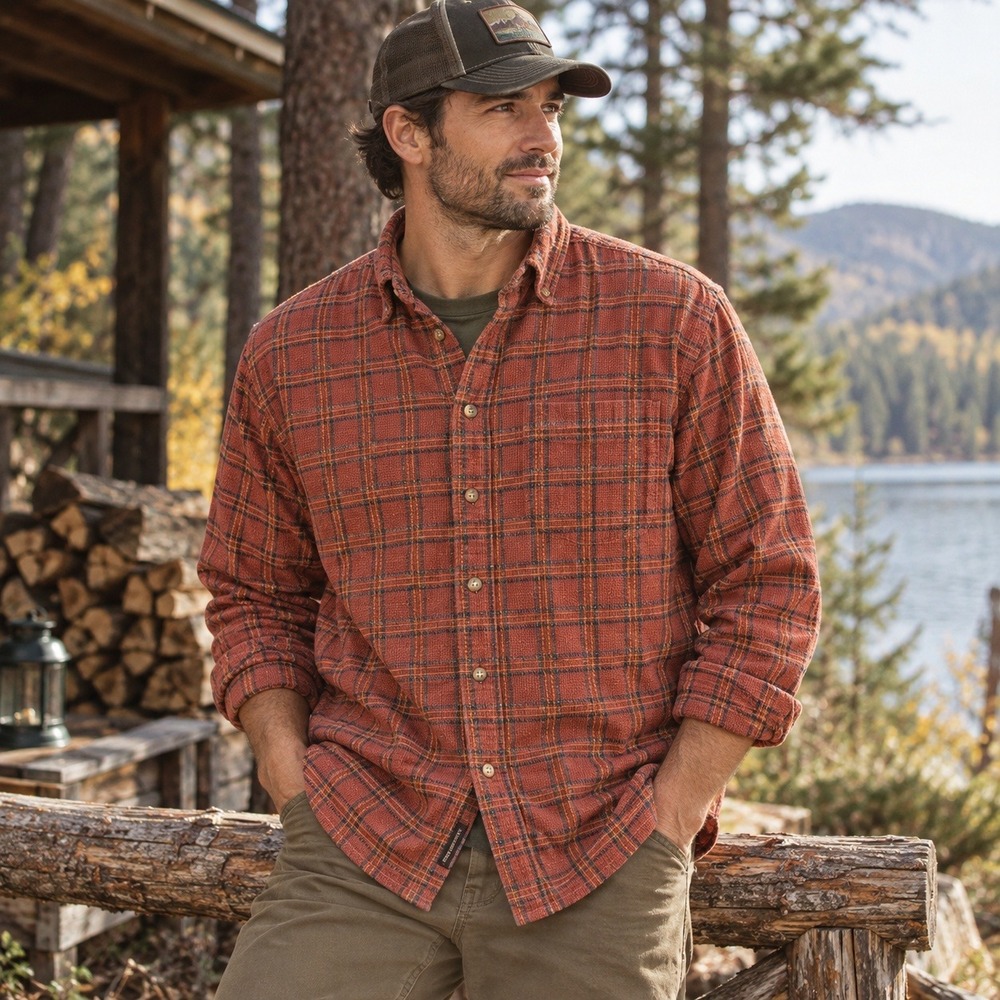 Vintage The Territory Ahead Flannel Shirt Heavyweight Plaid Outdoors Men's XL